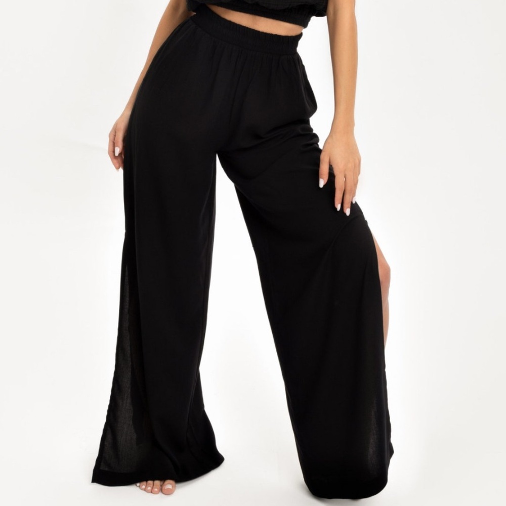 100% Organic Cotton Side-slit Pants